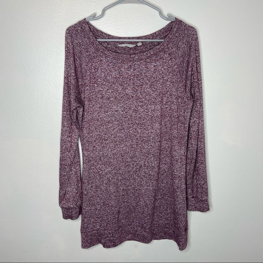 Athleta Luxe Pose Heathered Burgundy Tunic Top Medium